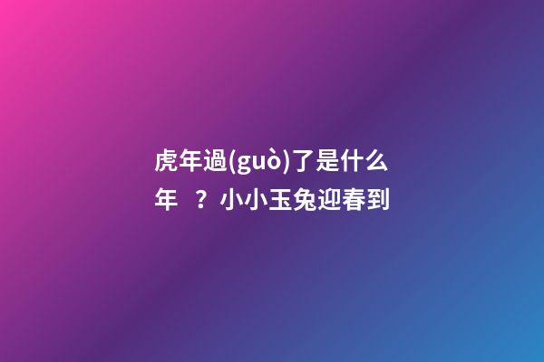 虎年過(guò)了是什么年？小小玉兔迎春到